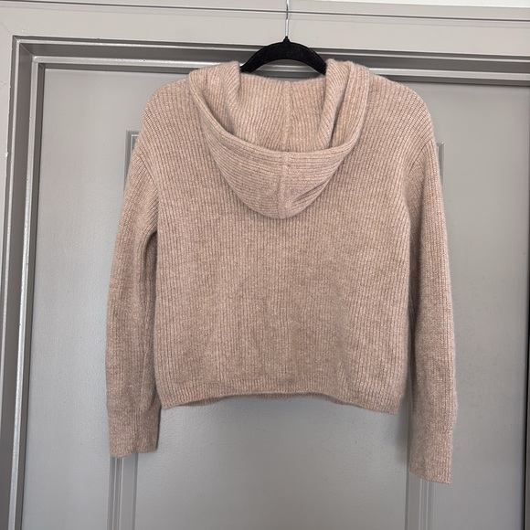 Quince Mongolian Cashmere Fisherman Pullover Hoodie in Oatmeal - Picture 7 of 7